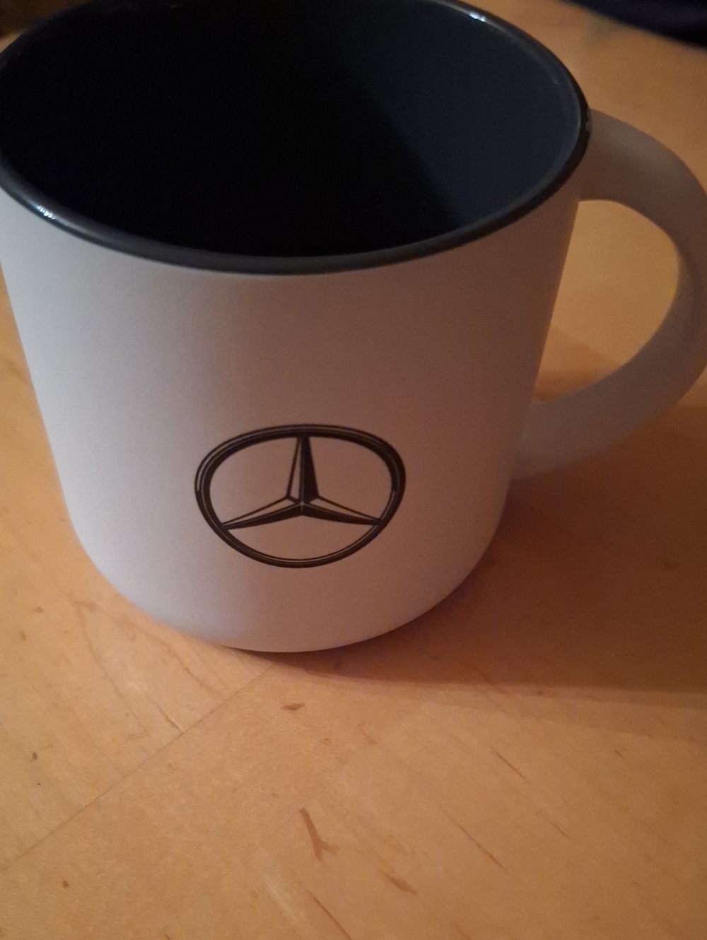 Mercedes-Benz White and Black Logo Ceramic Mug
